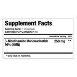 Liposomal NMN Supplement Facts Label