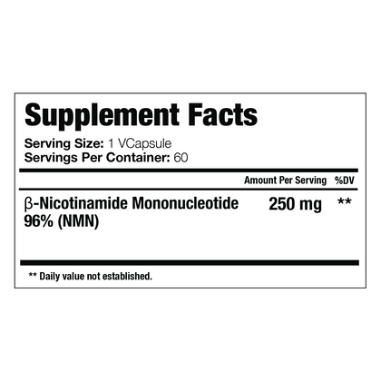 Liposomal NMN Supplement Facts Label