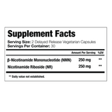 NMN+NR Supplement Label