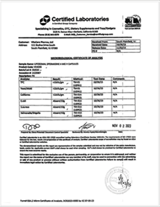 GenuinePurity Fisetin Certificate of Authenticity