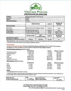 GenuinePurity Fisetin Certificate of Authenticity