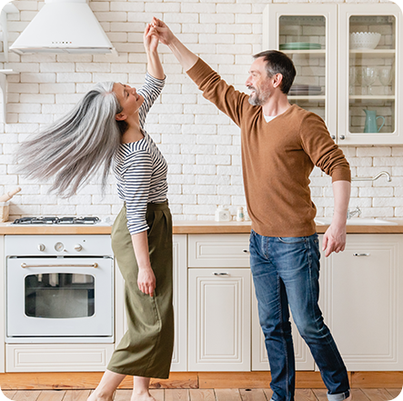 Couple experiencing the synergy effect of teh NMN and NR dance