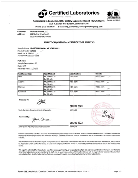 NMN plus NR COA